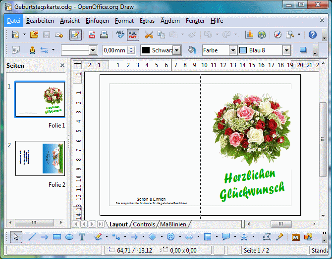 Grusskarten gestalten mit OpenOffice Draw - ComputerCafe