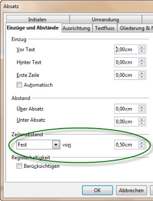 Absatz formatieren