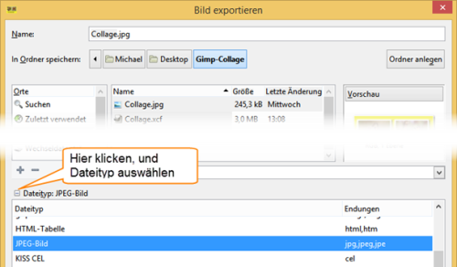 Bild 18 Export-Dialogfenster  